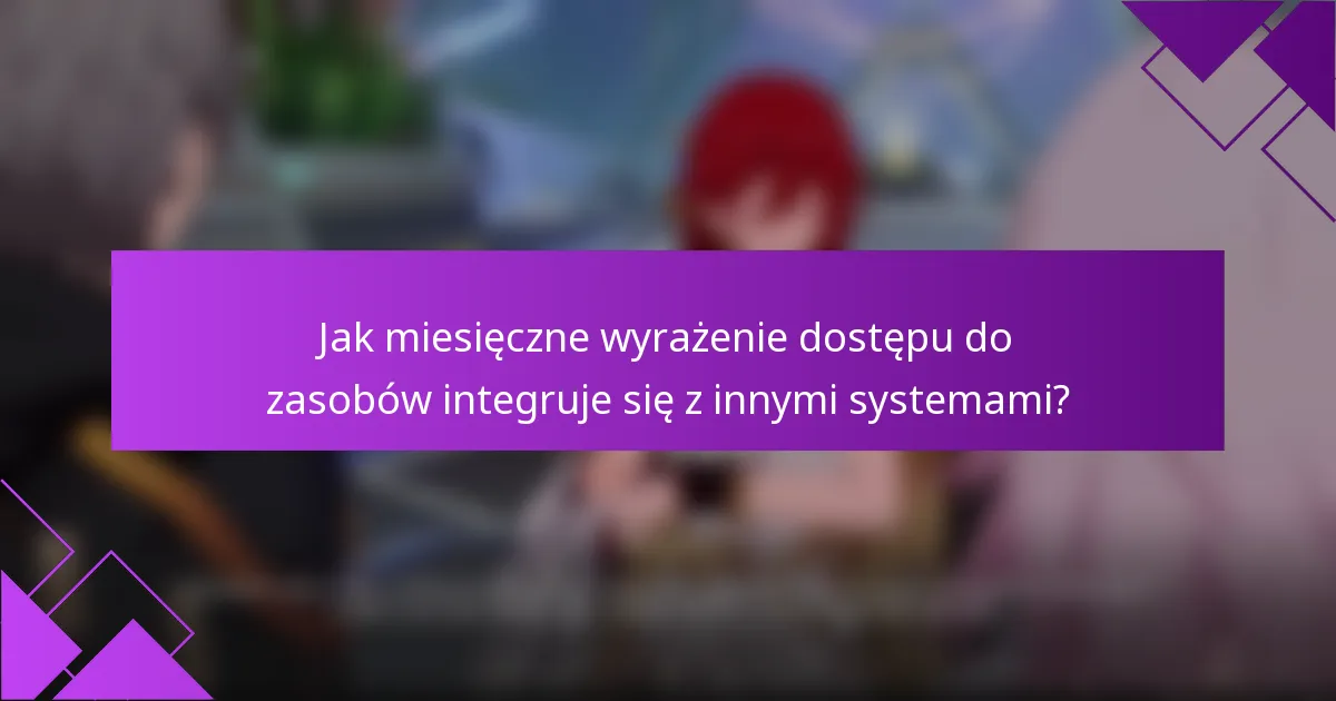 Jak miesięczne wyrażenie dostępu do zasobów integruje się z innymi systemami?