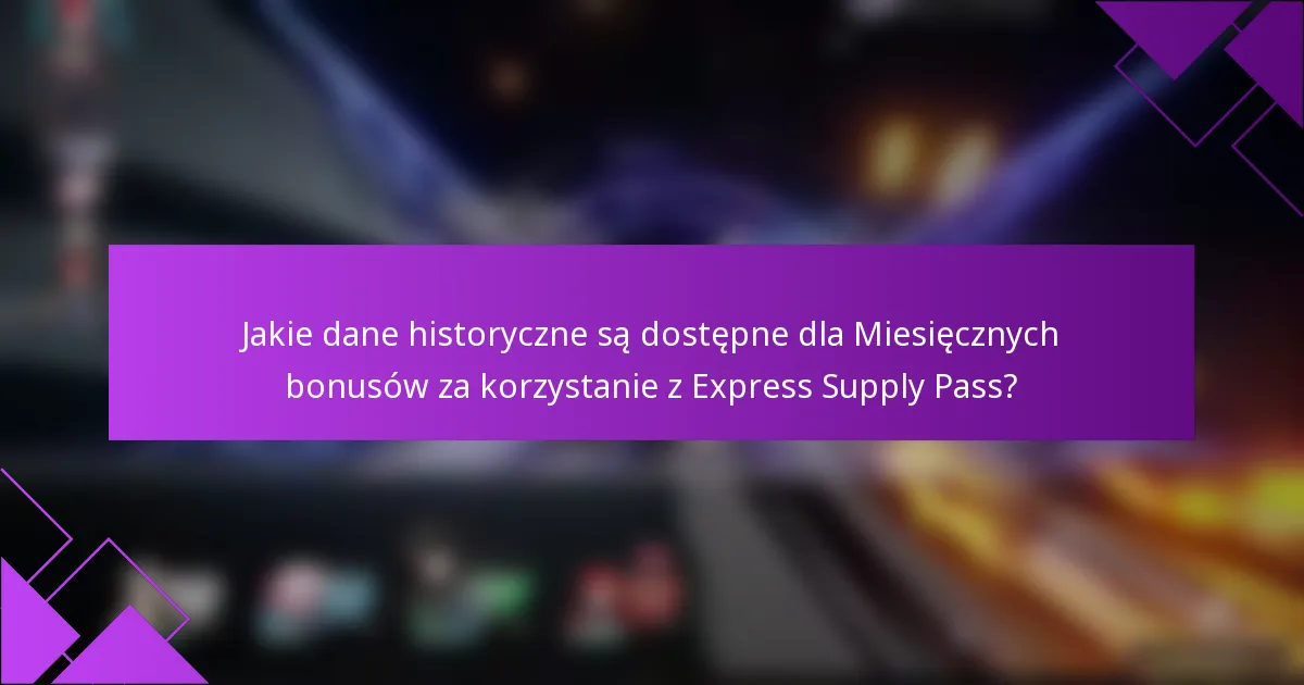 Jakie dane historyczne są dostępne dla Miesięcznych bonusów za korzystanie z Express Supply Pass?
