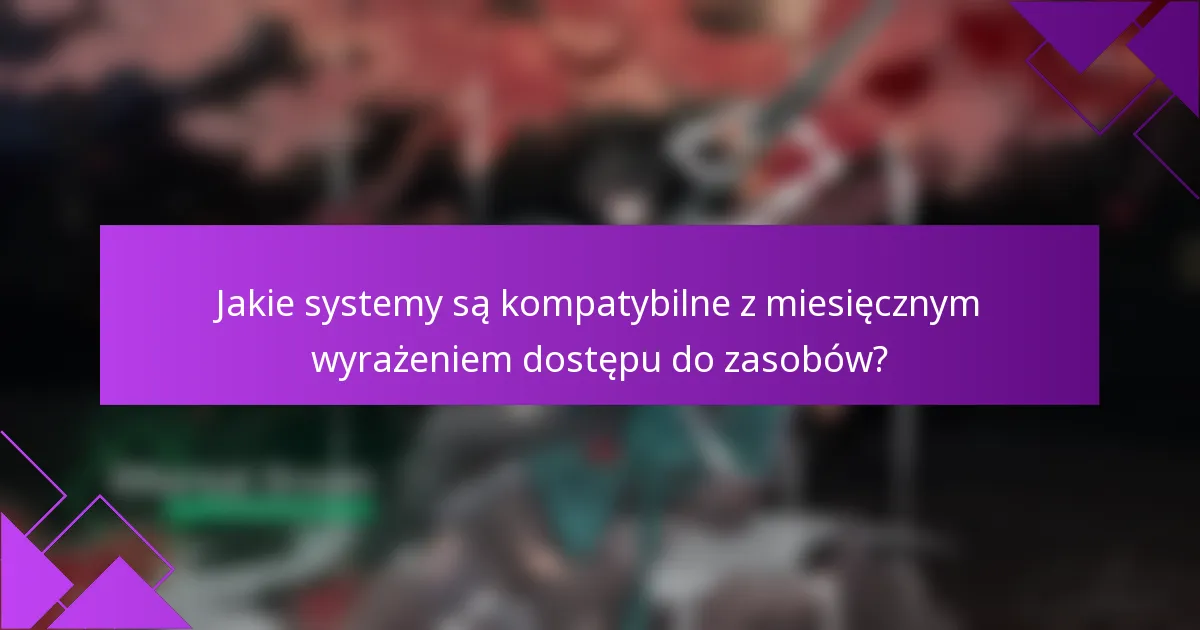 Jakie systemy są kompatybilne z miesięcznym wyrażeniem dostępu do zasobów?